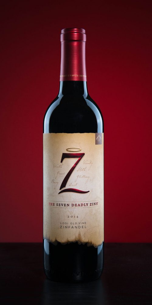 Seven Deadly Zins Zinfandel Wine Product Photography